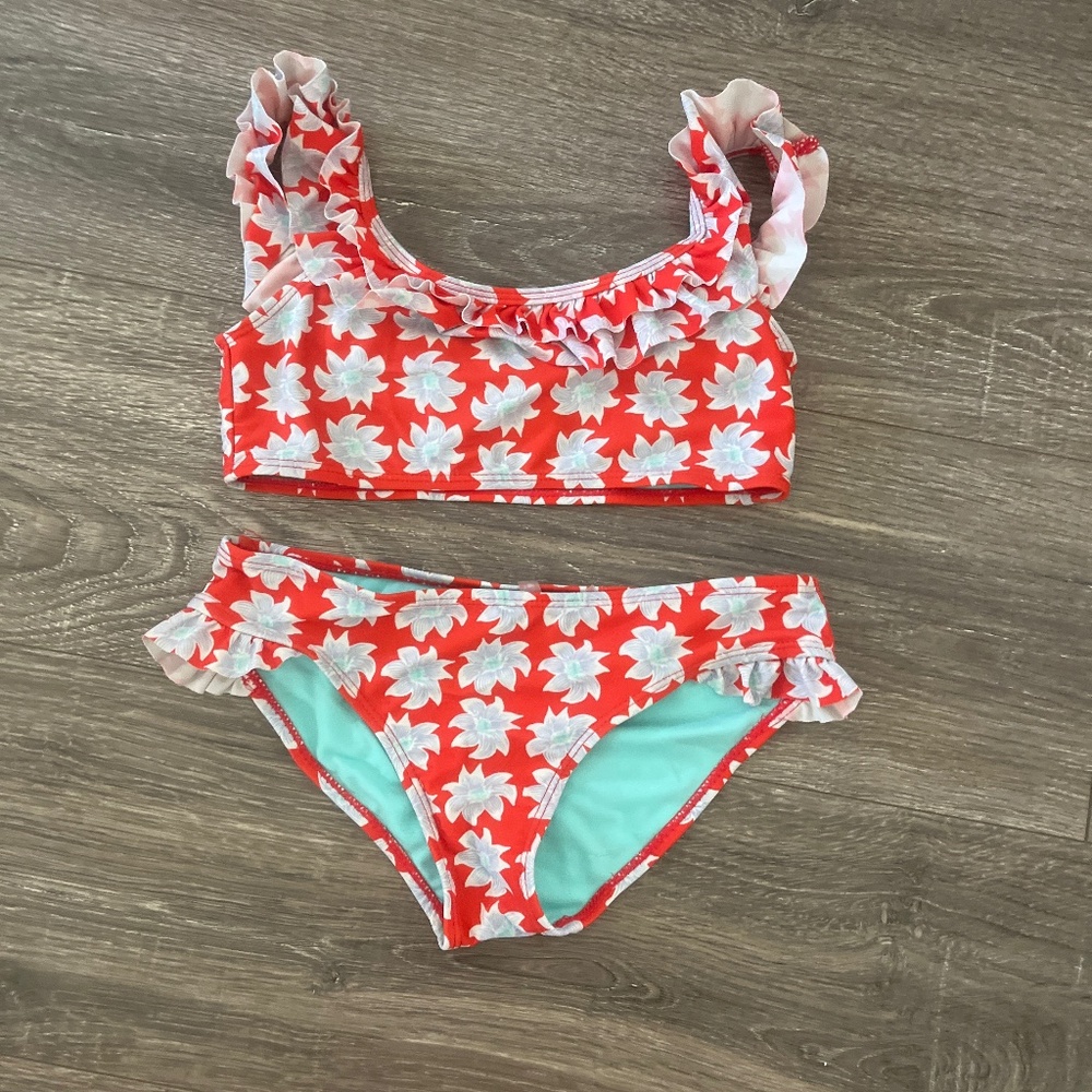 red kids bathing suit